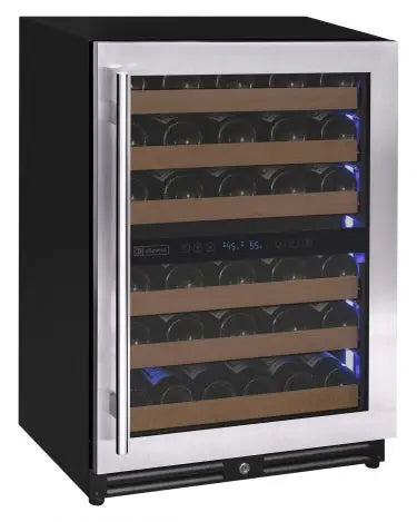 Allavino Reserva Series 51 Bottle Dual Zone Built-In Luxury Wine Refrigerator with Stainless Steel Door - Right Hinge