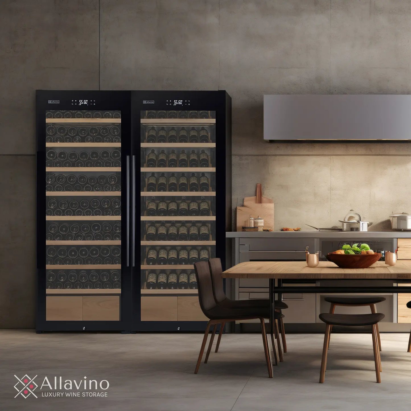 Allavino Cascina Series 248 Bottle Single Zone Wine Refrigerator with Display Shelving