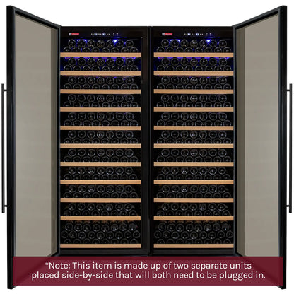 Allavino Vite Series 610 Bottle Tall Dual Zone Side-by-Side Wine Refrigerators with Stainless Steel Doors