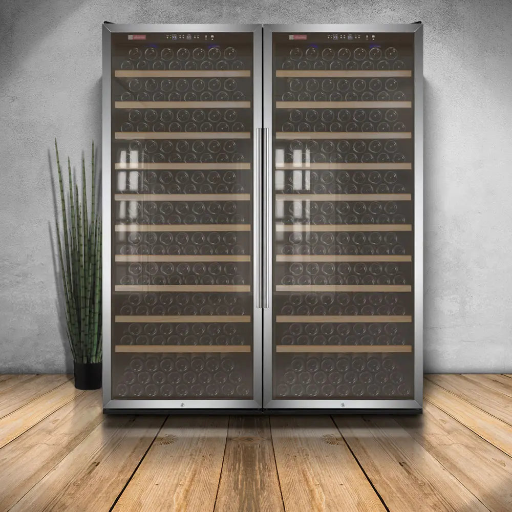 Allavino Vite Series 610 Bottle Tall Dual Zone Side-by-Side Wine Refrigerators with Stainless Steel Doors