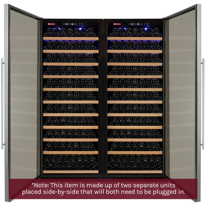 Allavino Vite Series 610 Bottle Tall Dual Zone Side-by-Side Wine Refrigerators with Stainless Steel Doors