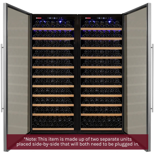 Allavino Vite Series 610 Bottle Tall Dual Zone Side-by-Side Wine Refrigerators with Stainless Steel Doors