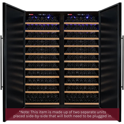 Allavino Vite Series 610 Bottle Tall Dual Zone Side-by-Side Wine Refrigerators with Stainless Steel Doors