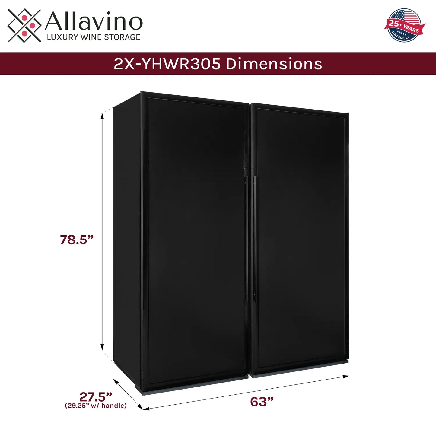 Allavino Vite Series 610 Bottle Dual Zone Side-by-Side Wine Refrigerator