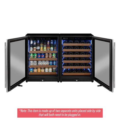 Allavino Reserva Series 51 Bottle / 124 Can Side-by-Side Wine Refrigerator & Beverage Center