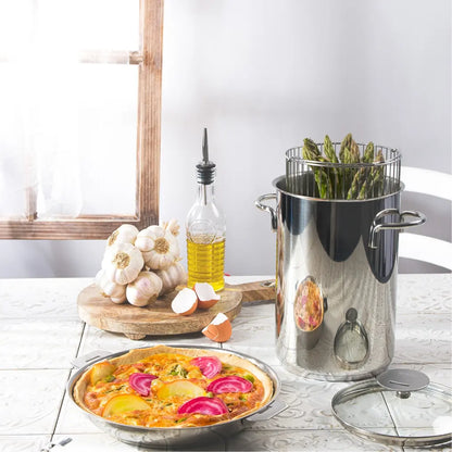 CRISTEL® Stainless Steel Asparagus Pot with Glass Lid