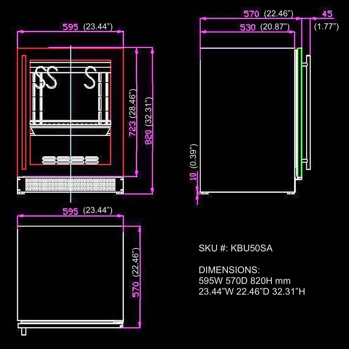 Built-In Compact Dry Aging Refrigerator for Steak & Meat Aging