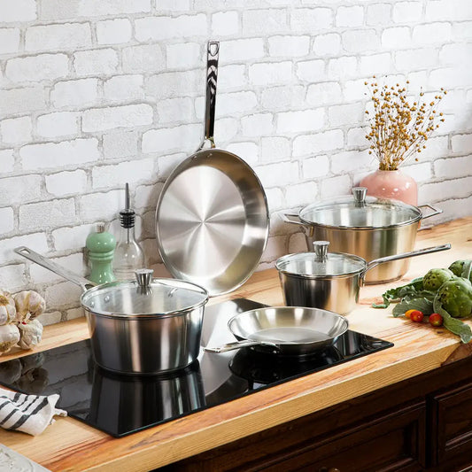 CRISTEL® 1826® 8-Piece Stainless Steel Cookware Set with Glass Lids