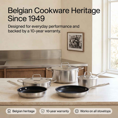 5-Ply Stainless + Ceramic Nonstick Set