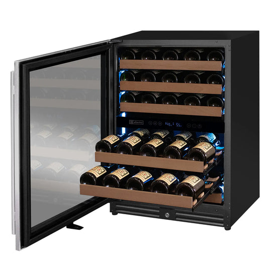 Allavino Reserva Series 51 Bottle Dual Zone Built-In Luxury Wine Refrigerator with Stainless Steel Door - Right Hinge