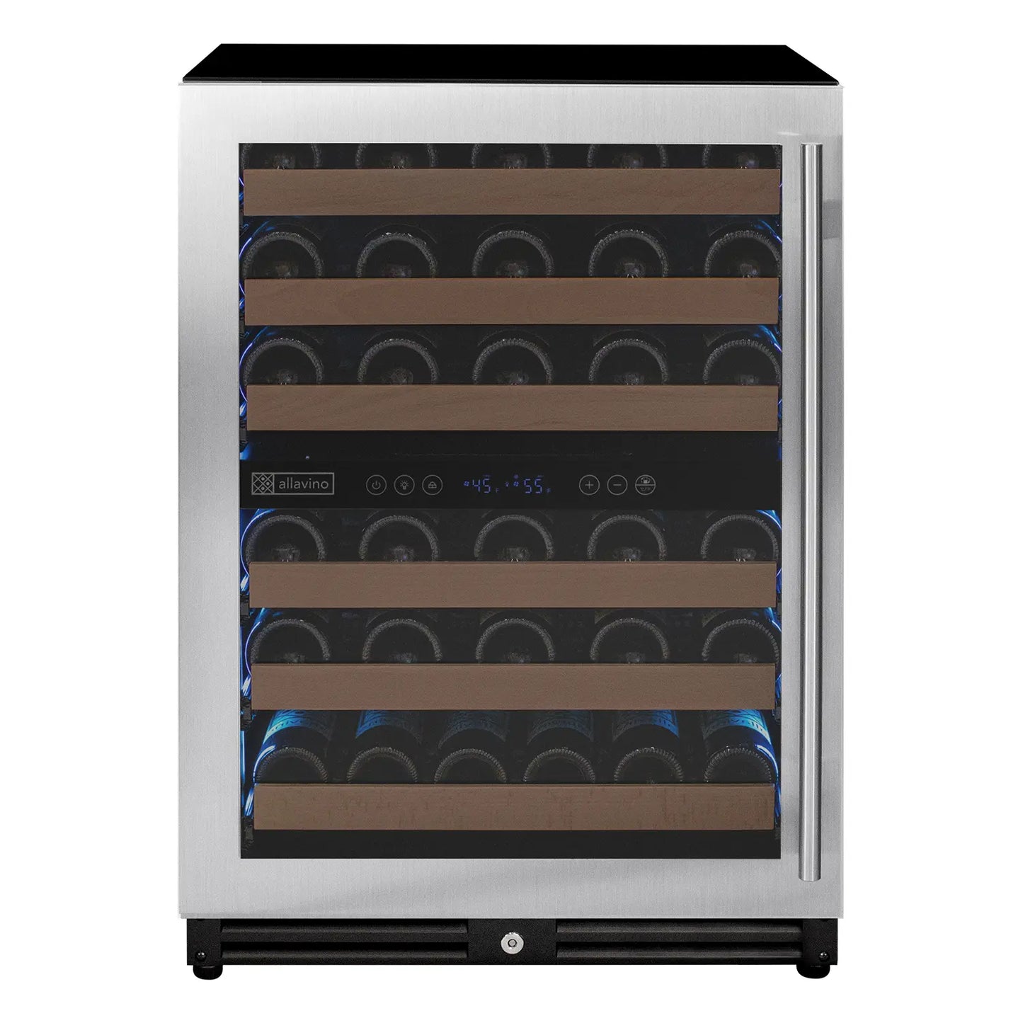 Allavino Reserva Series 51 Bottle Dual Zone Built-In Luxury Wine Refrigerator with Stainless Steel Door - Right Hinge