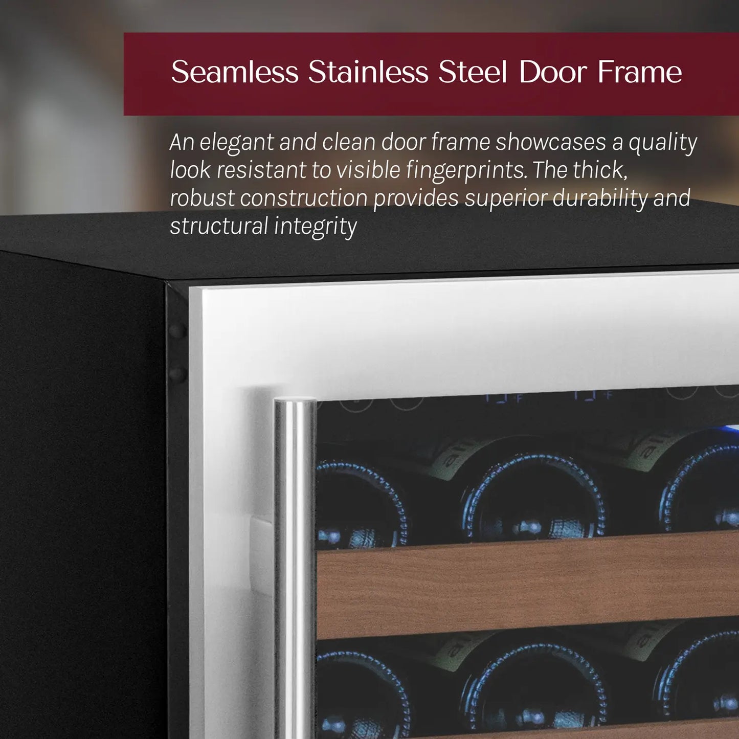 Allavino Reserva Series 51 Bottle Dual Zone Built-In Luxury Wine Refrigerator with Stainless Steel Door - Right Hinge