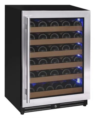 Allavino Reserva Series 51 Bottle Single Zone Built-In Luxury Wine Refrigerator with Black Door - Right Hinge