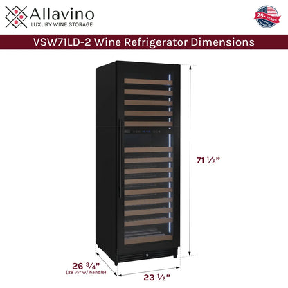 Allavino Reserva Series 172 Bottle Dual Zone Built-In Wine Refrigerator