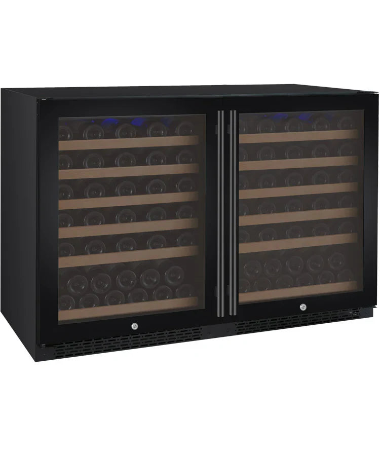 FlexCount Series 56 Bottle Dual Zone Built-In Wine Refrigerator with Stainless Steel Door - Right Hinge