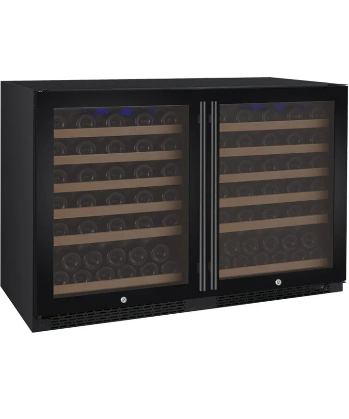 FlexCount Series 56 Bottle Dual Zone Built-In Wine Refrigerator with Stainless Steel Door - Right Hinge