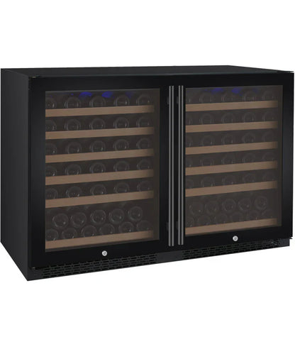 FlexCount Series 56 Bottle Dual Zone Built-In Wine Refrigerator with Stainless Steel Door - Right Hinge