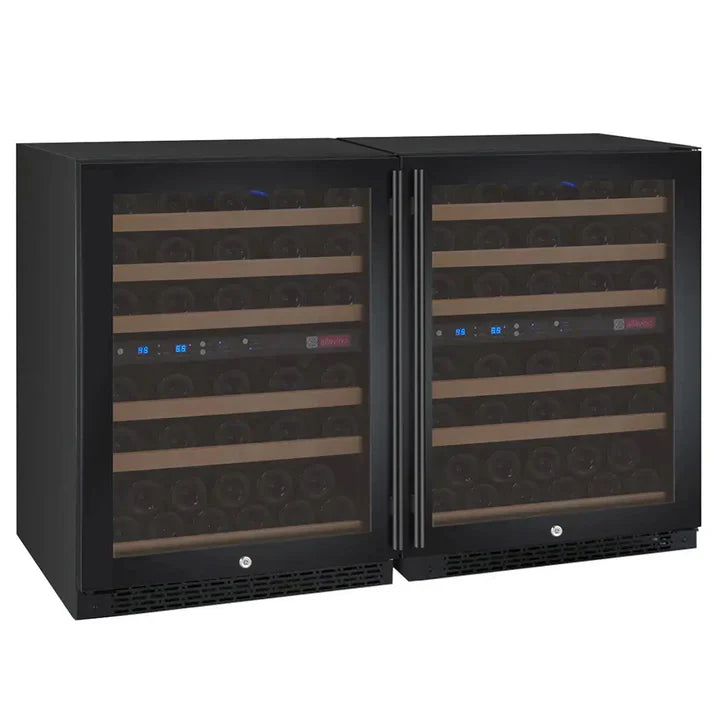 FlexCount Series 56 Bottle Dual Zone Built-In Wine Refrigerator with Stainless Steel Door - Right Hinge