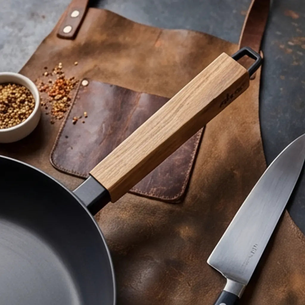 Alva Forest Carbon Steel Frying Pan with Wood Handle