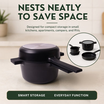 Alva Neat 5-Piece Stackable Ceramic Nonstick Cookware Set